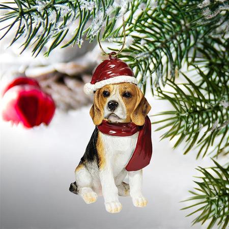 Design Toscano Beagle Holiday Dog Ornament Sculpture JH576327